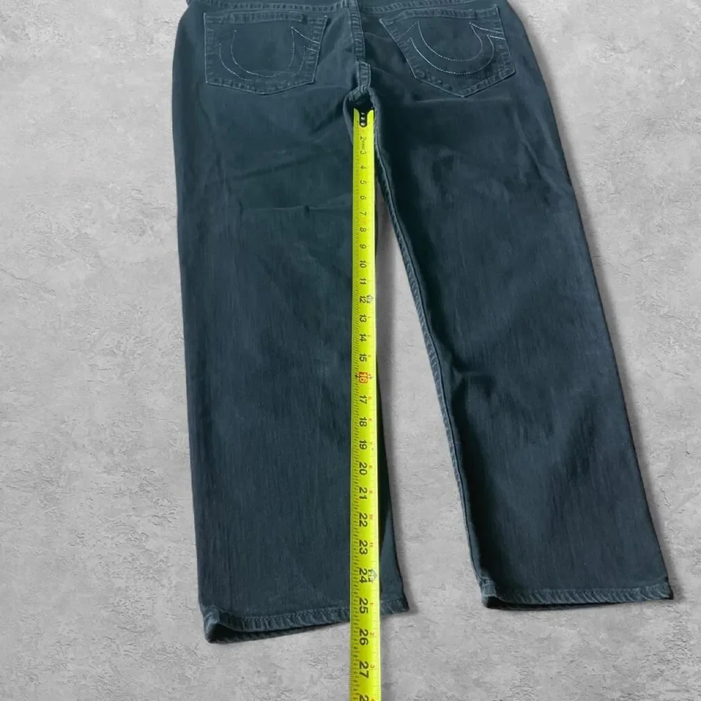 True Religion Mens Slim Drop Rise Jeans 38 Black Streetwear Y2K